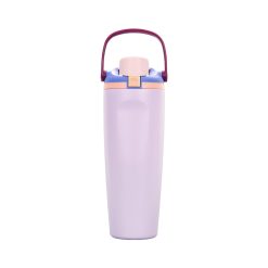 30oz Custom UV Printed and Powder Coated Water Bottle with Handle and Lock Lid