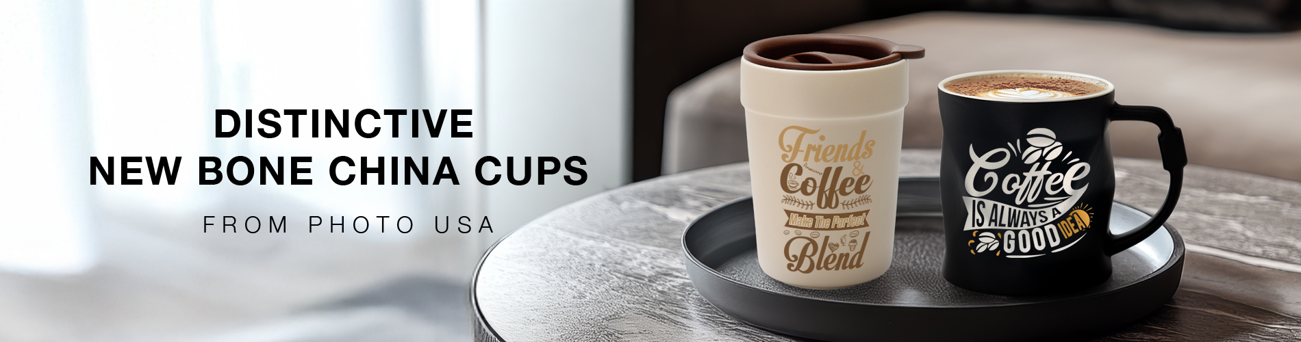 Distinctive New Bone China Cups from Photo USA