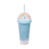 400ml Custom UV Printed Rainbow Double Wall Tumbler with Straw and Lid