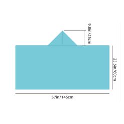 57x24-inch large-size shawl, covering head, neck, and arms.