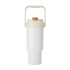 27oz. Dual-Lid Travel Tumbler with Handle & Straw for Sublimation