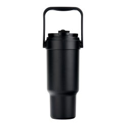 Dual-Lid Travel Tumbler with Handle & Straw for UV Sticker