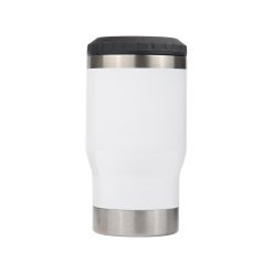 10oz. Stainless Steel Double Wall Insulated Can & Bottle Cooler with Two-Way Lid - White